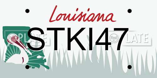 STKI47 Louisiana License Plate