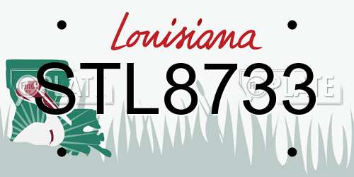 STL8733 Louisiana License Plate
