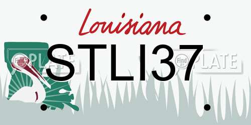 STLI37 Louisiana License Plate