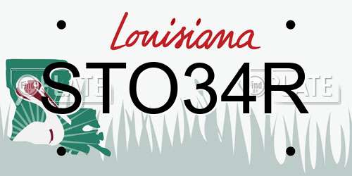 STO34R Louisiana License Plate