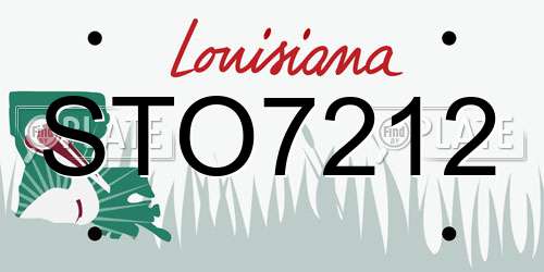 STO7212 Louisiana License Plate