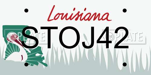 STOJ42 Louisiana License Plate