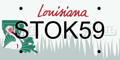 STOK59 Louisiana License Plate