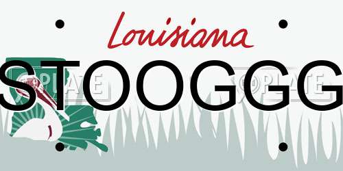 STOOGGG Louisiana License Plate