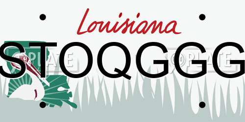 STOQGGG Louisiana License Plate