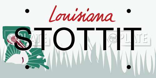 STOTTIT Louisiana License Plate