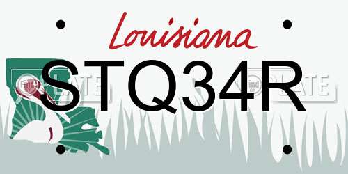 STQ34R Louisiana License Plate