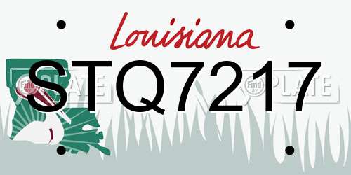 STQ7217 Louisiana License Plate