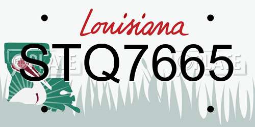 STQ7665 Louisiana License Plate
