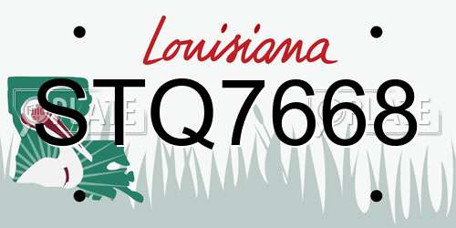 STQ7668 Louisiana License Plate