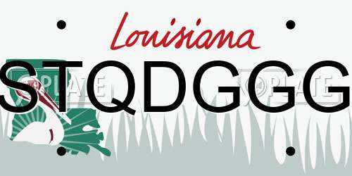 STQDGGG Louisiana License Plate