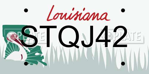 STQJ42 Louisiana License Plate