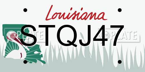 STQJ47 Louisiana License Plate
