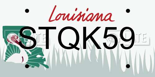 STQK59 Louisiana License Plate