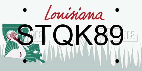 STQK89 Louisiana License Plate