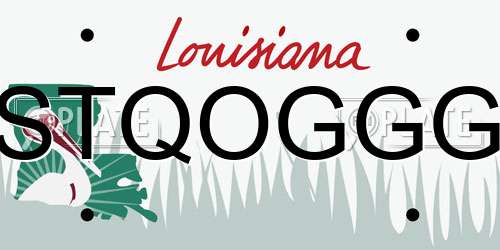 STQOGGG Louisiana License Plate