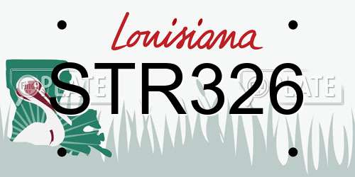 STR326 Louisiana License Plate