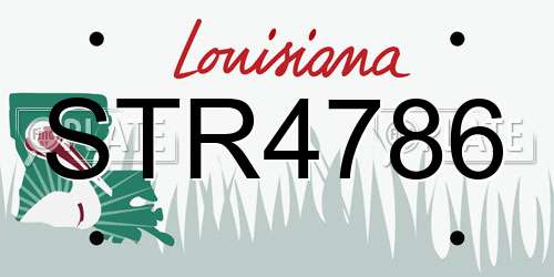 STR4786 Louisiana License Plate