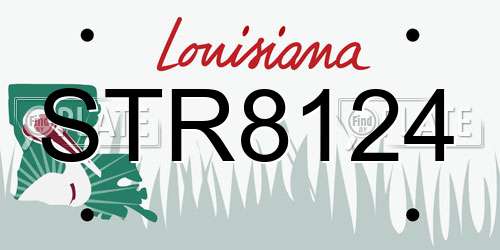 STR8124 Louisiana License Plate
