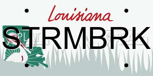 STRMBRK Louisiana License Plate