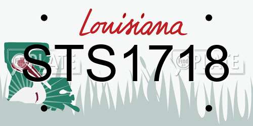 STS1718 Louisiana License Plate