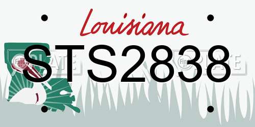 STS2838 Louisiana License Plate