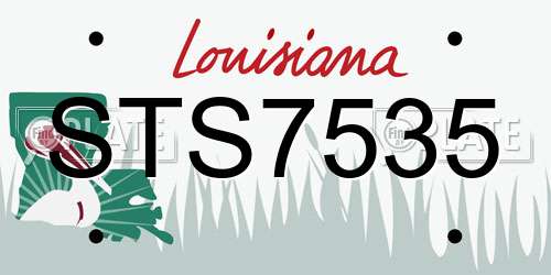 STS7535 Louisiana License Plate