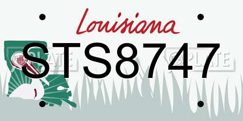 STS8747 Louisiana License Plate