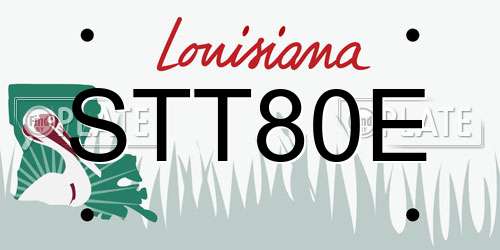 STT80E Louisiana License Plate