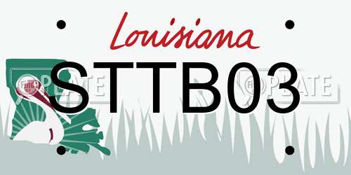 STTB03 Louisiana License Plate