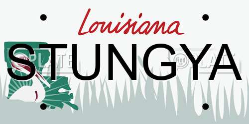 STUNGYA Louisiana License Plate
