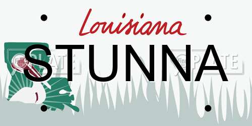 STUNNA Louisiana License Plate