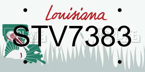 STV7383 Louisiana License Plate