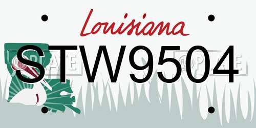 STW9504 Louisiana License Plate