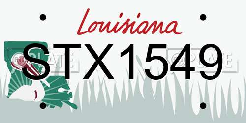 STX1549 Louisiana License Plate