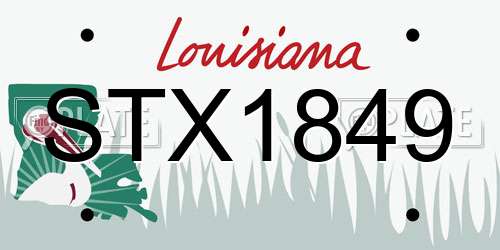 STX1849 Louisiana License Plate