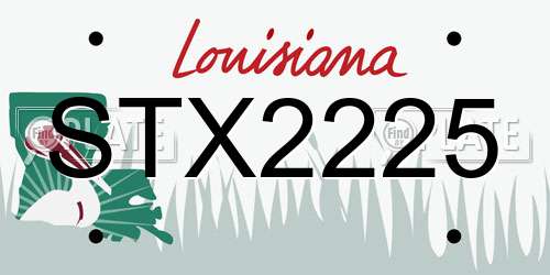 STX2225 Louisiana License Plate