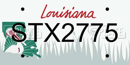 STX2775 Louisiana License Plate