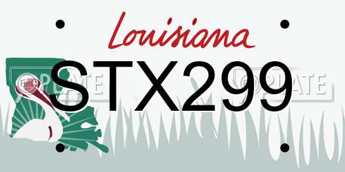 STX299 Louisiana License Plate