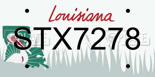 STX7278 Louisiana License Plate