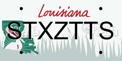 STXZTTS Louisiana License Plate