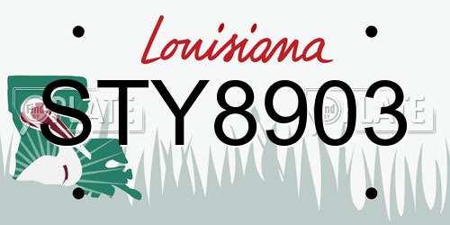STY8903 Louisiana License Plate