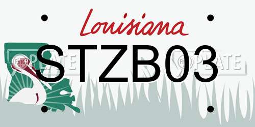 STZB03 Louisiana License Plate