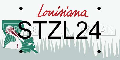 STZL24 Louisiana License Plate