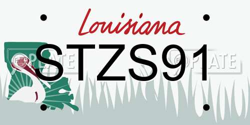 STZS91 Louisiana License Plate