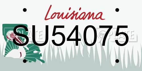 SU54075 Louisiana License Plate