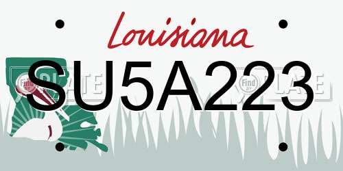 SU5A223 Louisiana License Plate