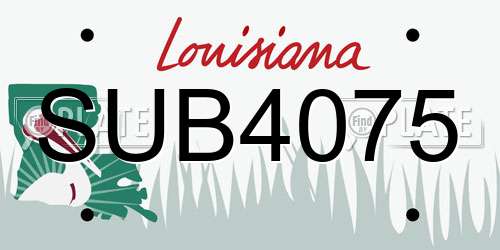 SUB4075 Louisiana License Plate