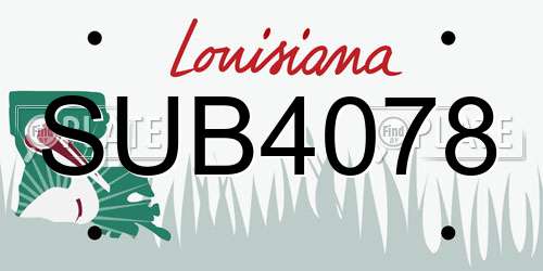 SUB4078 Louisiana License Plate
