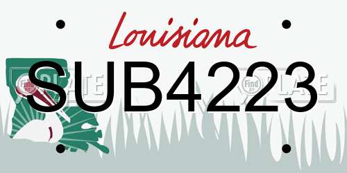 SUB4223 Louisiana License Plate